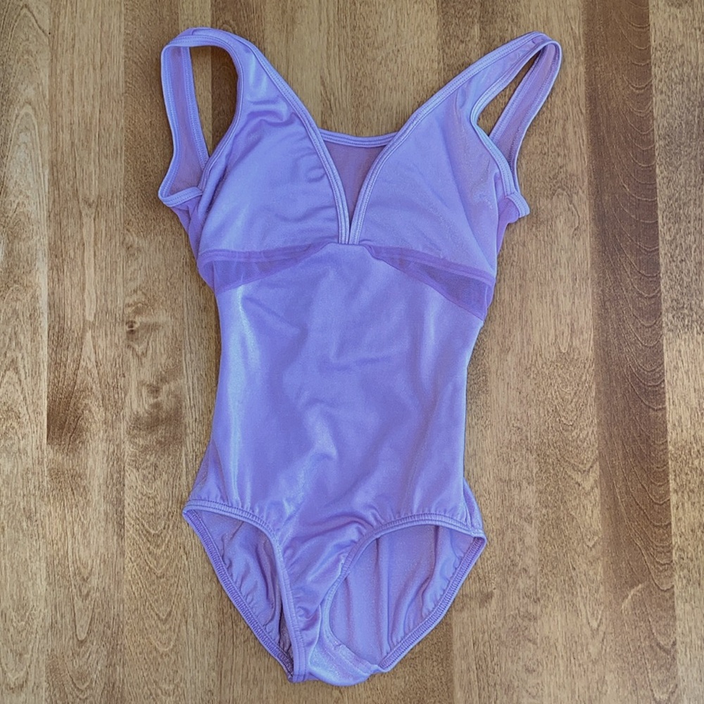 Body Wrappers Lilac Leotard with Mesh Detail-XS Adult